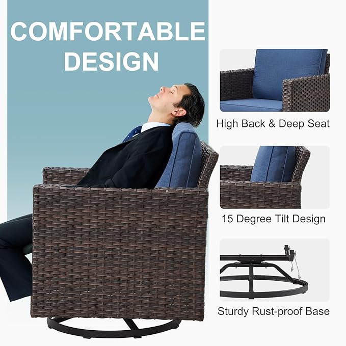 Belord Spacious 11 Pieces Patio Conversation Set - Image 6
