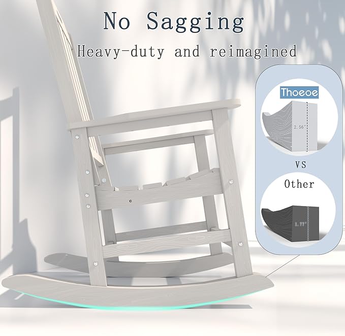 Oversized Rocking Chair Set of 2, Outdoor Rocking Chair - Image 8