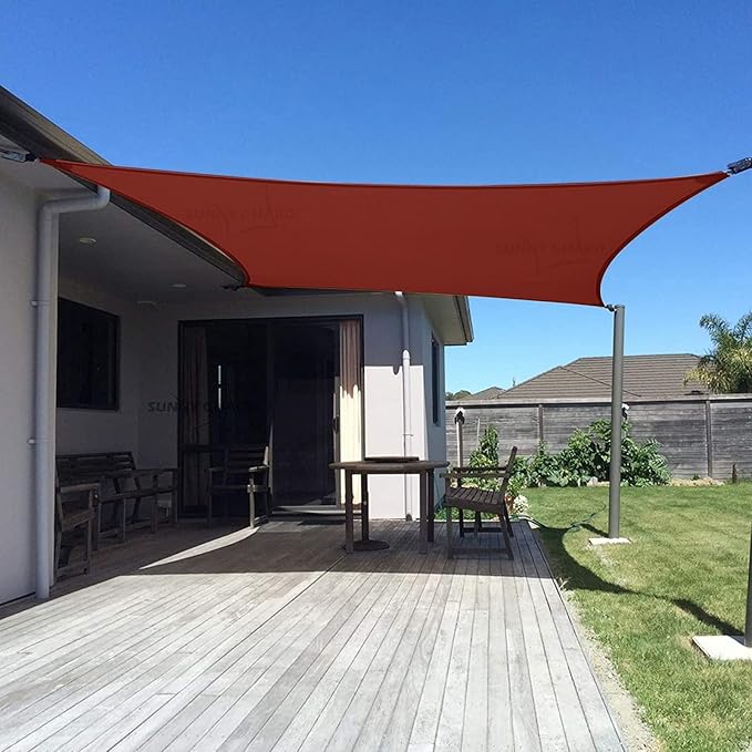 SUNNY GUARD Custom Size 15'x25' Rectangle Terra Red UV Block Sunshade by SUNNYGUARD