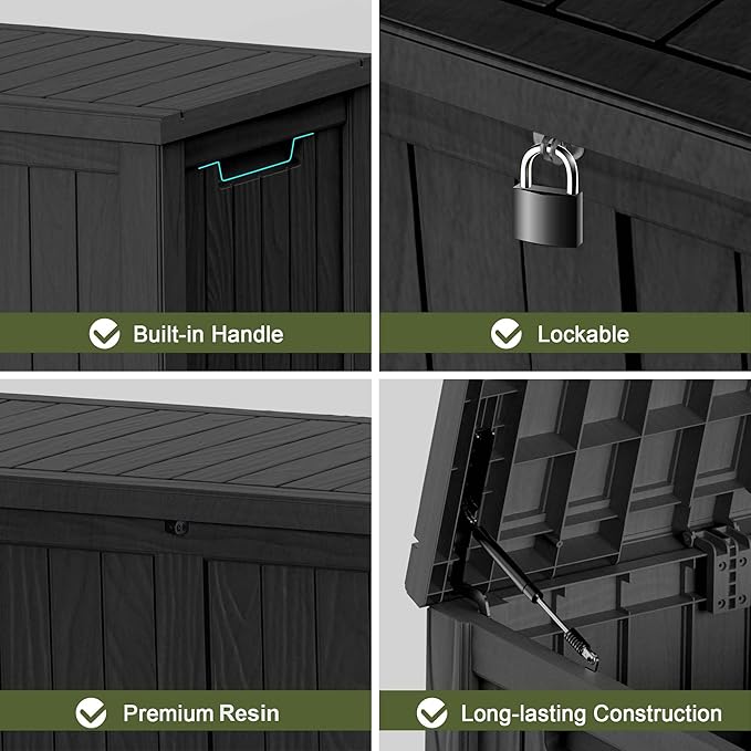 150 Gallon Outdoor Deck Box, Lockable Waterproof Outdoor Storage Boxes - Image 6