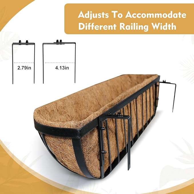 8 Pack 24 Inch Window Deck Railing Planter Boxes - Image 3