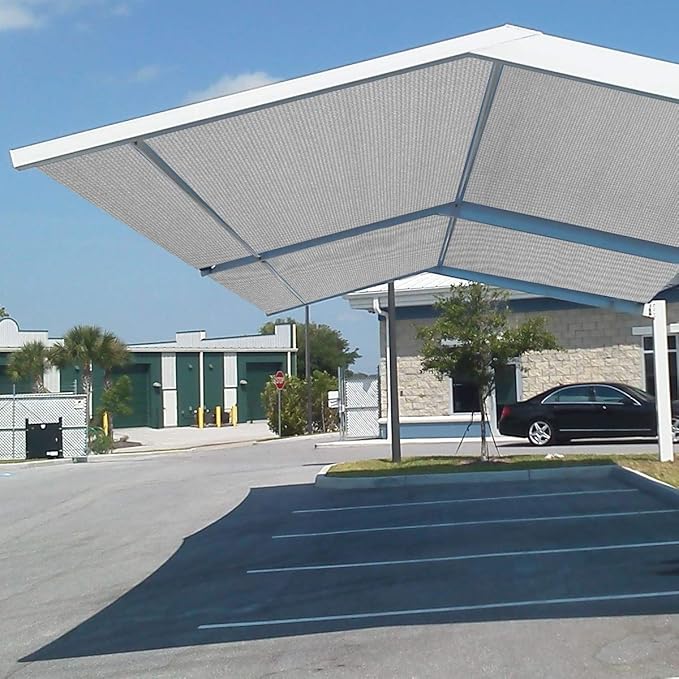 Eden's Decor Straight Flat-Edged Sun Shade Sail Rectangular 17' x 21' Grey - Image 7