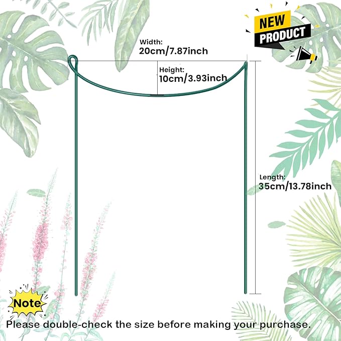 10-Pack Half Round Snake Plant Support Stakes, Plant Support Ring - Image 7