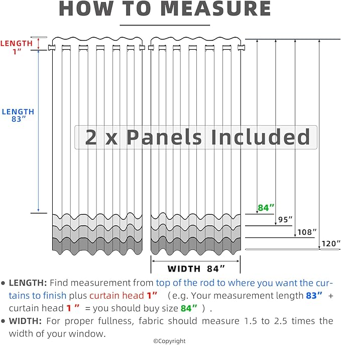 Outdoor Indoor Curtains W84 x L108 - Image 6
