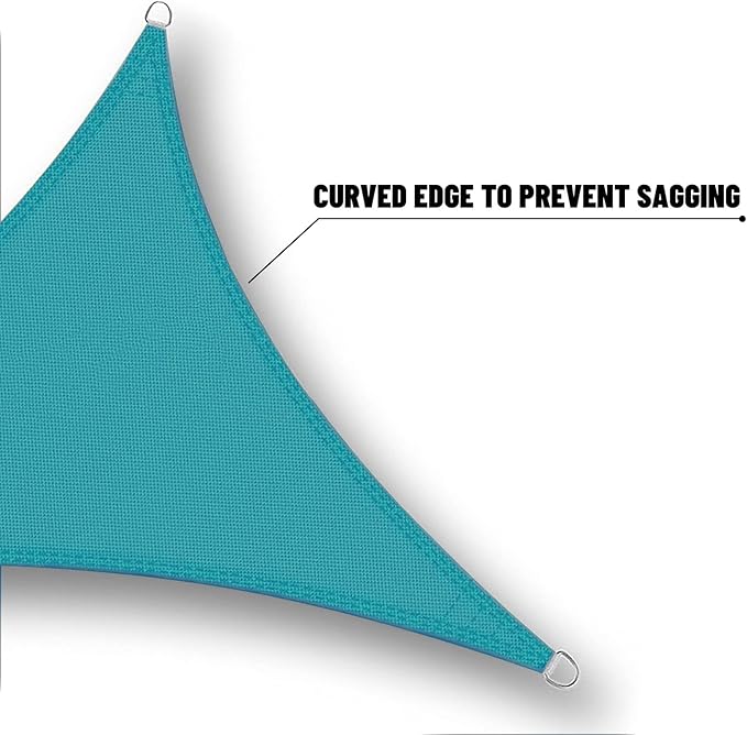 SUNNY GUARD Waterproof Sun Shade Sail 5'x5'x7.1' Turquoise Blue Right Triangle - Image 5
