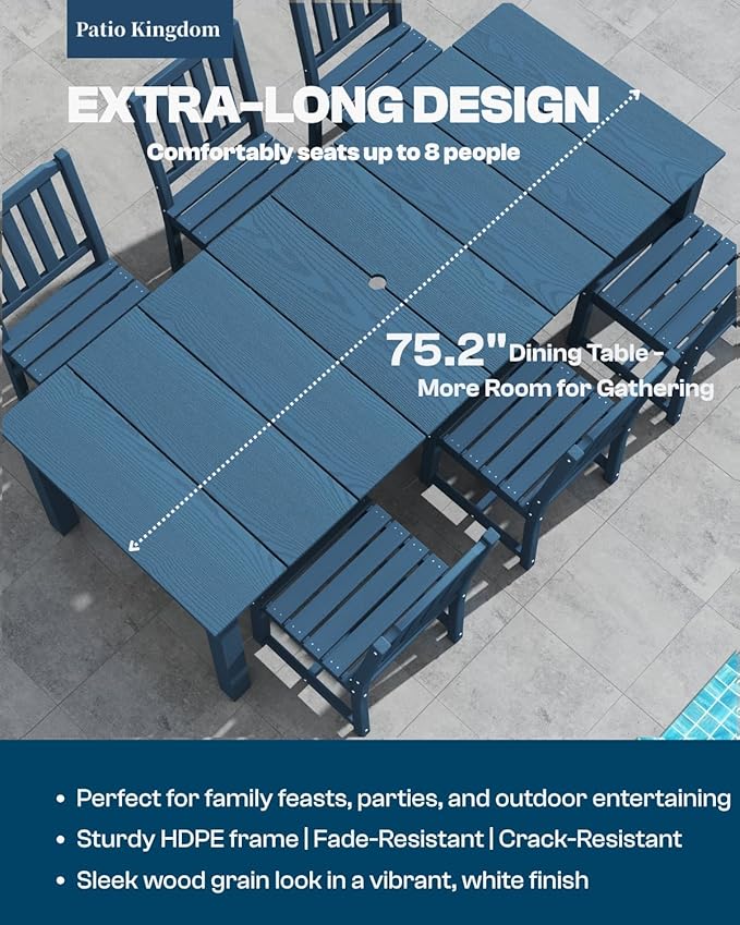 7-Piece Black Outdoor Dining Set - Image 2