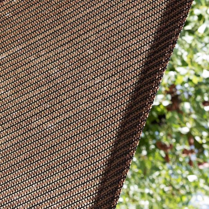 Amgo 10' x 10' x10' Brown Triangle Sun Shade Sail Outdoor Canopy Awning UPF50+ - Image 9