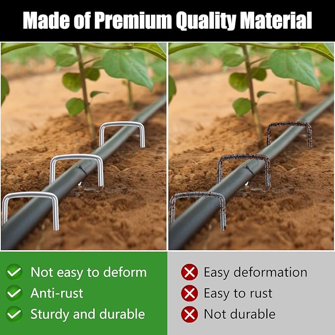 FEED GARDEN 6 Inch 25 Pack Galvanized Landscape Staples 11 Gauge Anti-Rust - Image 8