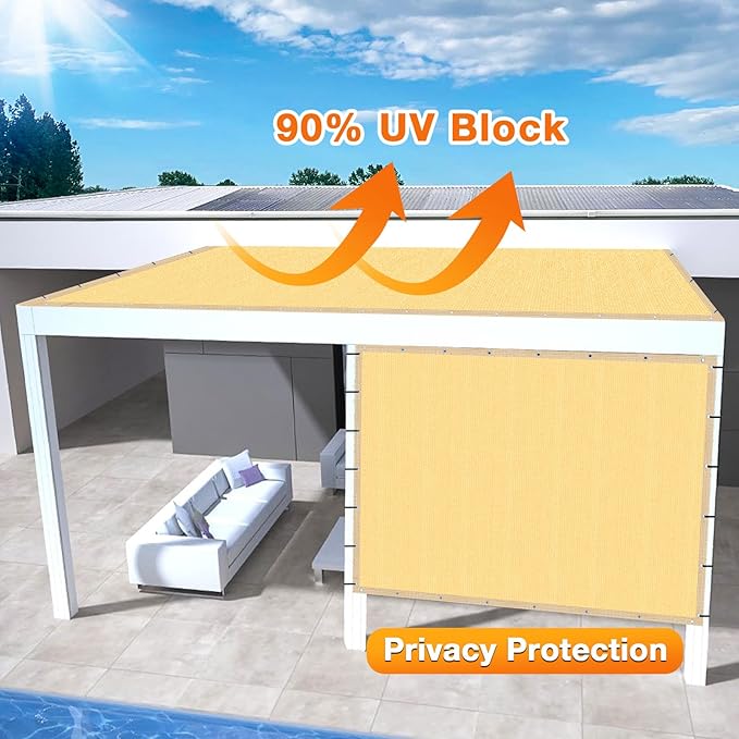 Artpuch Outdoor Pergola Shade Cover 12x24 FT Sun Shade Cloth - Image 3