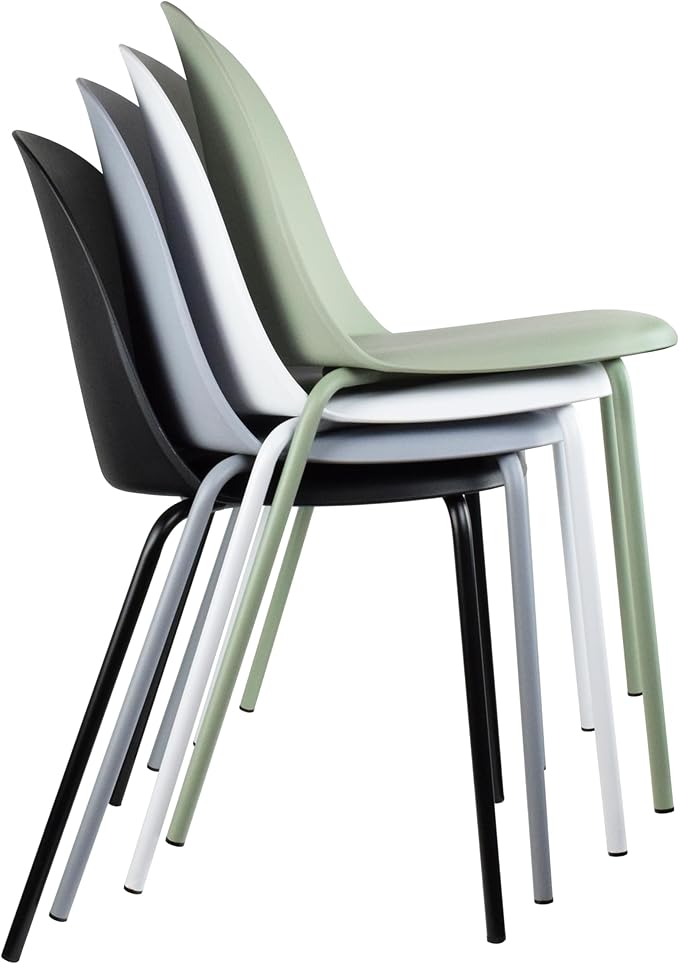 2xhome Modern Stackable Armless Dining Chair | Plastic Shell Seat - Image 4