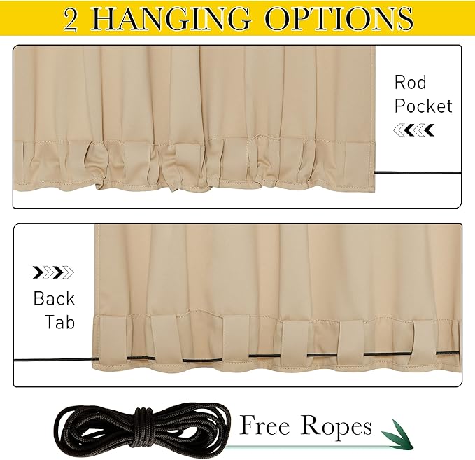 NICETOWN 2 Panels Outdoor Curtains - Image 2