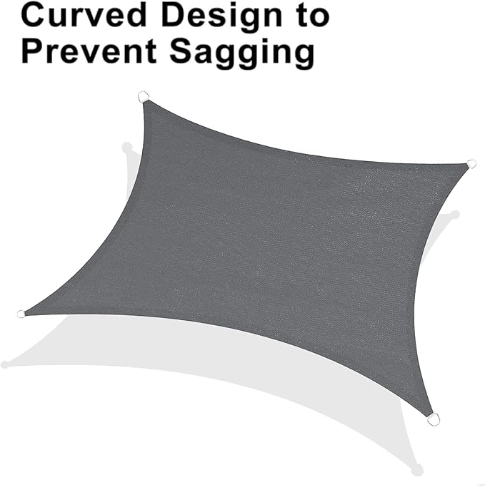 LOVE STORY Custom Size 7'x7' Dark Grey Sun Shade Sail Rectangle UV Block Canopy - Image 6