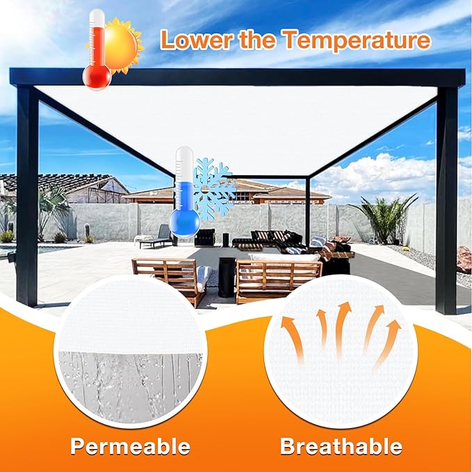 Artpuch Outdoor Pergola Shade Cover 9' X 14' Sun Shade Cloth - Image 4