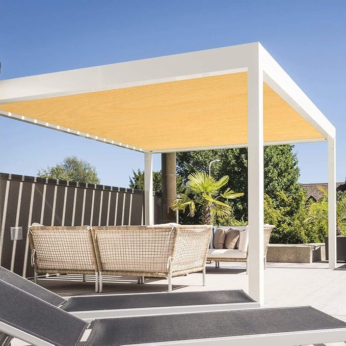 Eden's Decor 4' x 7' Wheat Sun Shade Sail Rectangular Straight Flat Edge - Image 5