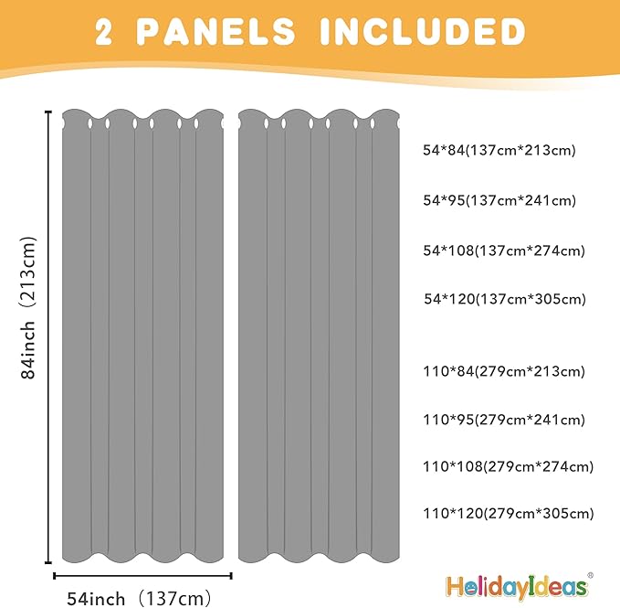 HolidayIdeas Outdoor Curtains for Patio Waterproof, 2 Panels - Image 6