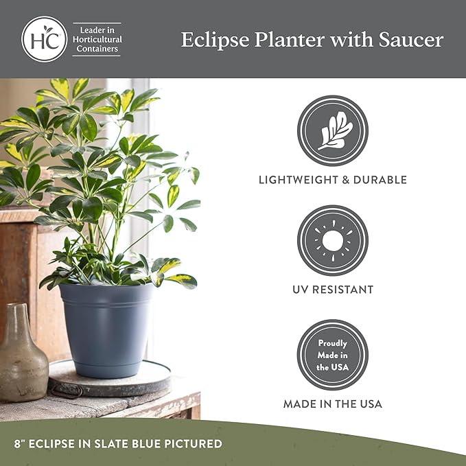 The HC Companies 10 Inch Eclipse Round Planter Pots - Image 4