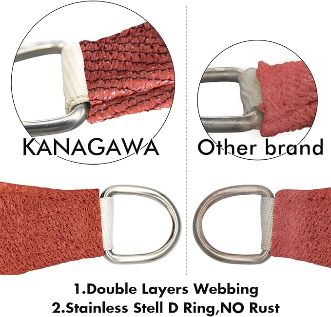 KANAGAWA 20'X24' Rust Red Custom Size Sun Shade Sail Rectangle UV Block Canopy - Image 5