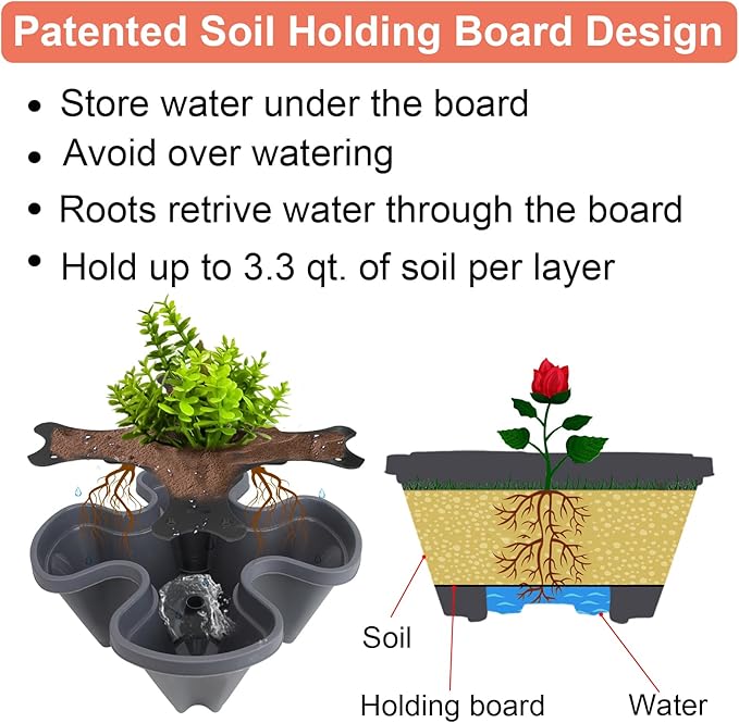DUNCHATY Stackable Planter, Vertical Garden Planter - Image 4
