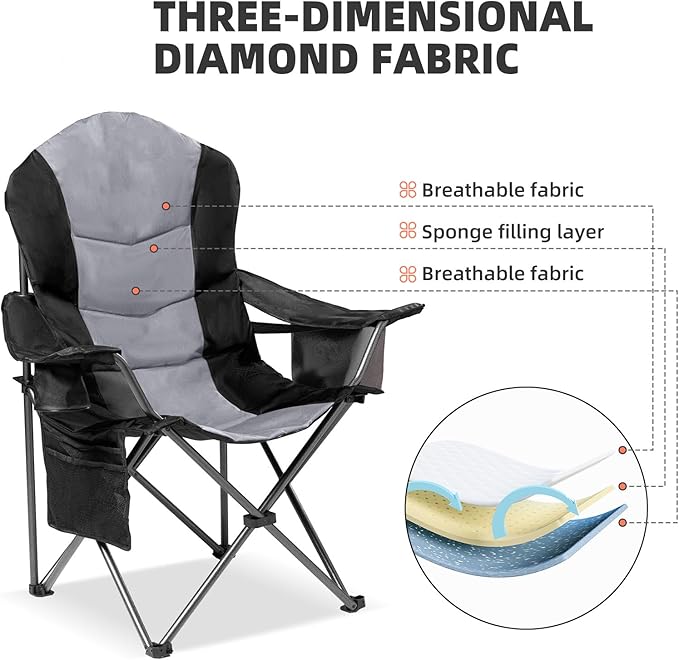 2 Pack Folding Camping Chairs for Adults - Image 9