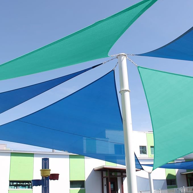 E&K Sunrise 10' x 10' x 10' Sun Shade Sail Triangle Canopy Shade Cover UV Block - Image 8