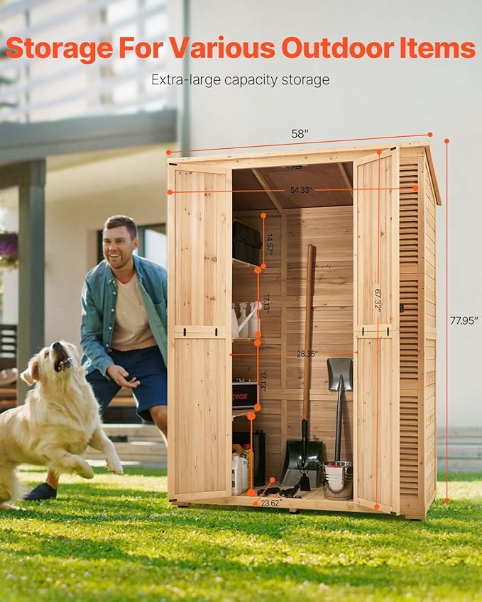 VEVOR Outdoor Storage Shed, Oversize Wooden Outside Storage Cabinet - Image 3