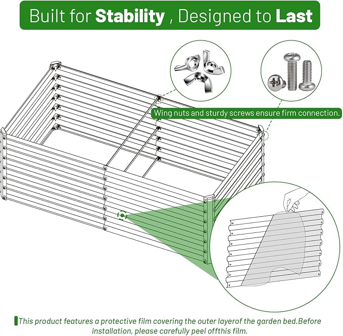 SnugNiture Galvanized Raised Garden Bed 6x3x2FT Outdoor Large Metal Planter Box - Image 6
