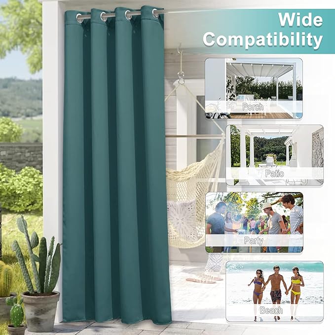 NICETOWN 2 Panels Weighted Outdoor Curtains - Image 7