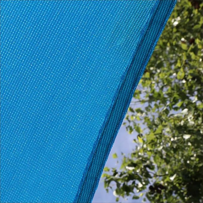 Amgo Custom Size 12' x 21' x 24.2' Blue Right Triangle Sun Shade Sail Order to - Image 8