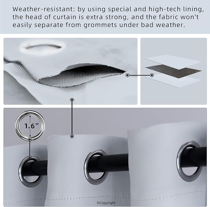 Outdoor Indoor Curtains W84 x L108 - Image 3