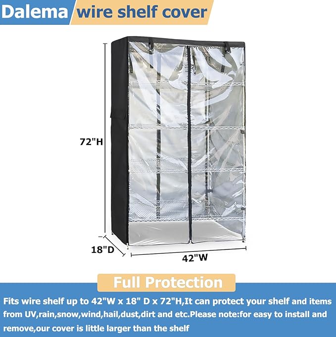 Waterproof Shelf Cover, Outdoor 600D Heavy Duty Dustproof Storage Shelves Cover - Image 3
