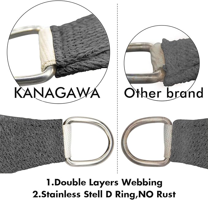 KANAGAWA 6'X24' Dark Gray Custom Size Sun Shade Sail Rectangle UV Block Canopy - Image 5