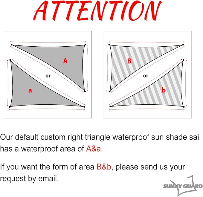 SUNNY GUARD Waterproof Sun Shade Sail 16'x16'x22.6' Taupe Right Triangle UV - Image 2