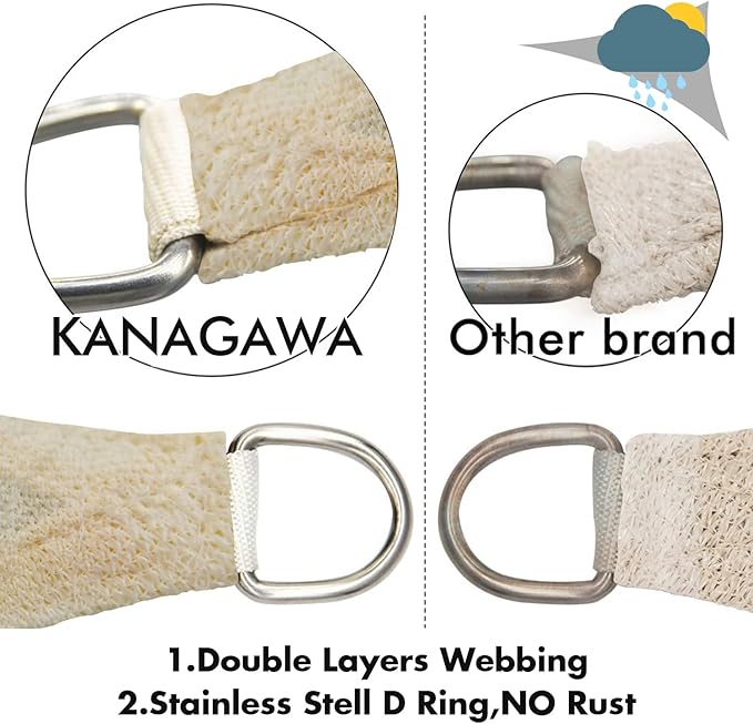 KANAGAWA 9'X11' Cream Custom Size Sun Shade Sail Rectangle UV Block Canopy Cover - Image 5