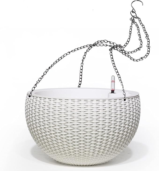Dexceder 10.5 Inch Large Self Watering Hanging Planters Indoor Outdoor by Dexceder