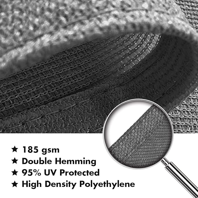 KANAGAWA 12'X18' Dark Gray Custom Size Sun Shade Sail Rectangle UV Block Canopy - Image 4