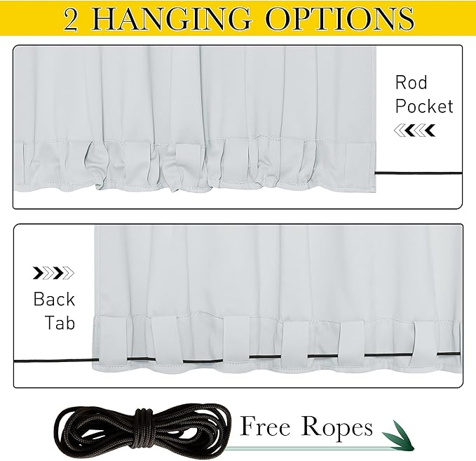 NICETOWN 2 Panels Fixed Outdoor Curtains Waterproof - Image 3