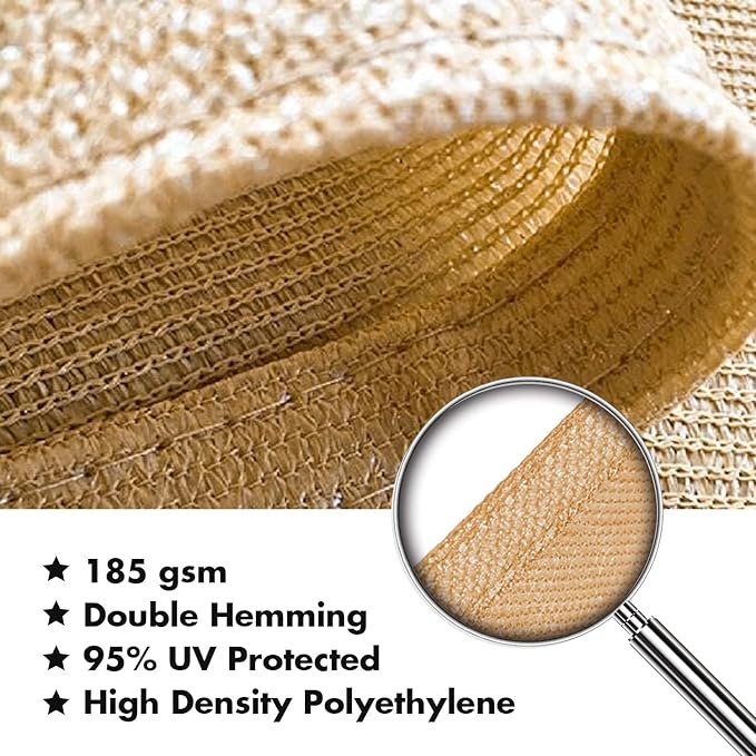 KANAGAWA 9'X11' Sand Custom Size Sun Shade Sail Rectangle UV Block Canopy Cover - Image 4
