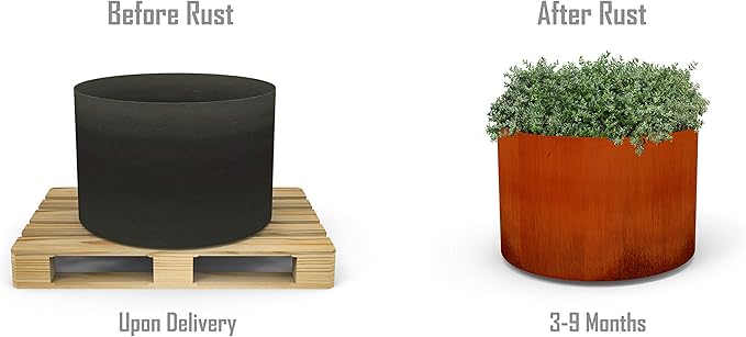 Plantercraft Corten Steel Planters | 24" High Large Round Planters - Image 7