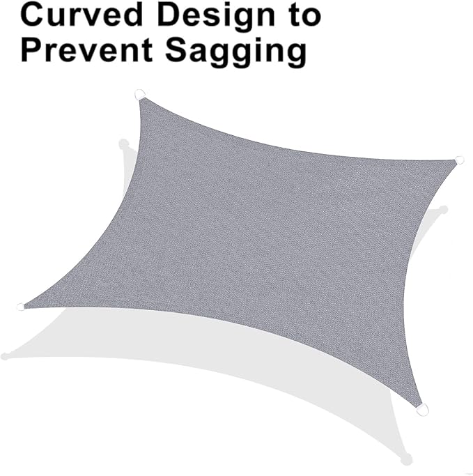 LOVE STORY Custom Size 9'x9' Silver Grey Sun Shade Sail Rectangle UV Block - Image 6
