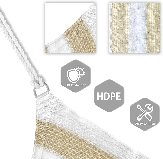 Patio Paradise 20' x 20' x 20' Sun Shade Sail Triangle Canopy Shade Cloth - Image 3