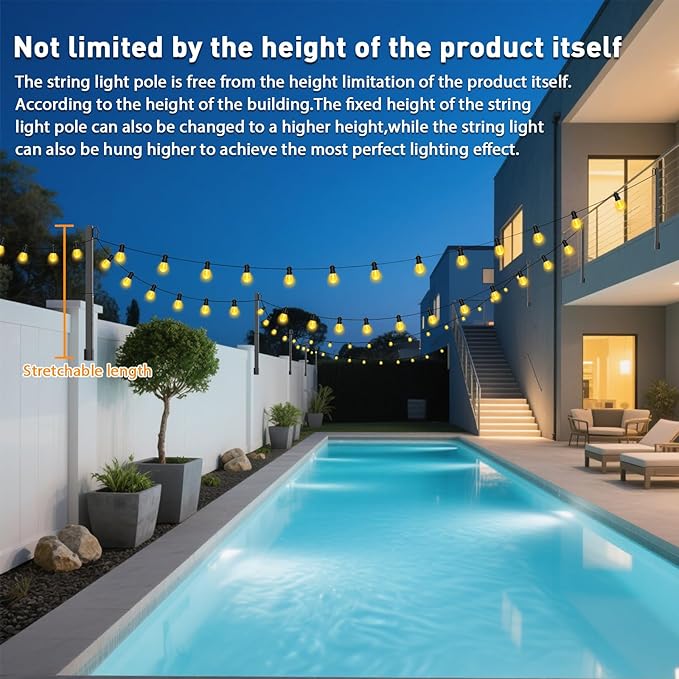 4 Pack String Light Poles, 2.8 Ft Light Poles - Image 3