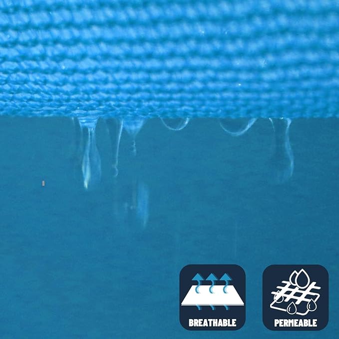 SUNNY GUARD Custom Size 8'x11'x13.6' Turquoise Blue Sun Shade Sail Right - Image 5