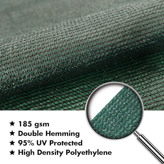 KANAGAWA 21'X22' Dark Green Custom Size Sun Shade Sail Rectangle UV Block - Image 4
