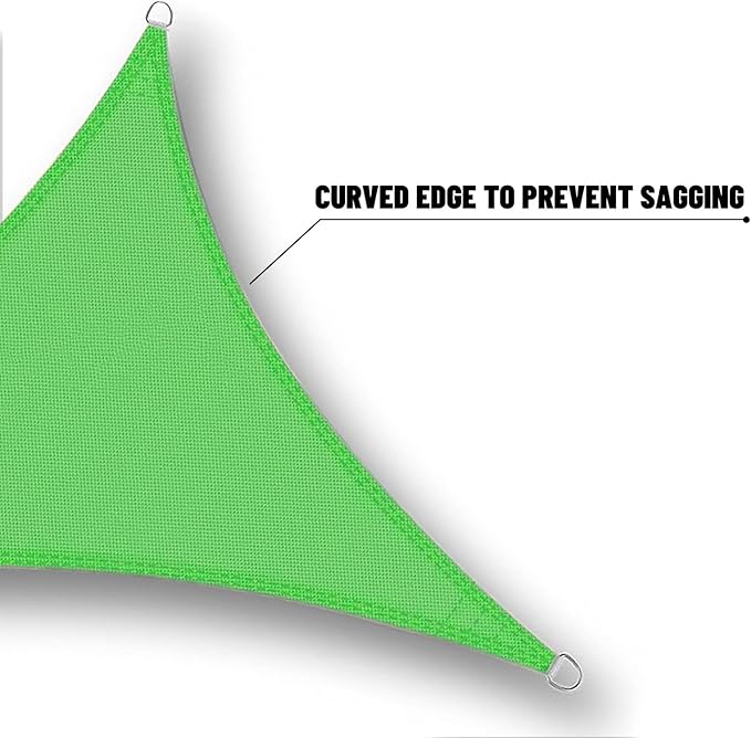 SUNNY GUARD Waterproof Sun Shade Sail 12'x14'x18.4' Lemon Green Right Triangle - Image 5
