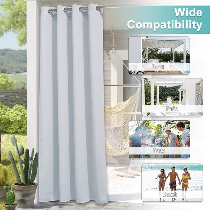 NICETOWN 2 Panels Waterproof Outdoor Curtains - Image 5