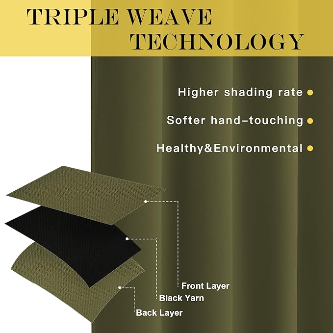 NICETOWN Blackout Curtains for Sliding Glass Door Room Divider Noise Reduce - Image 3