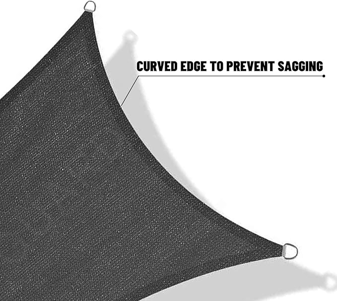 SUNNY GUARD Custom Size 9'x9' Dark Grey Sun Shade Sail Rectangle UV Block Shade - Image 7