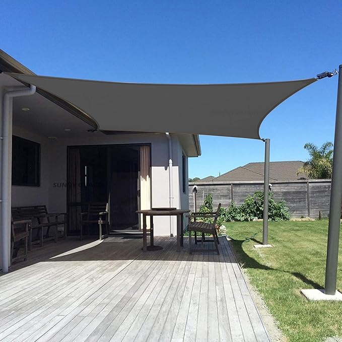 SUNNY GUARD Custom Size 14'x32' Rectangle Graphite Grey UV Block Sunshade by SUNNYGUARD