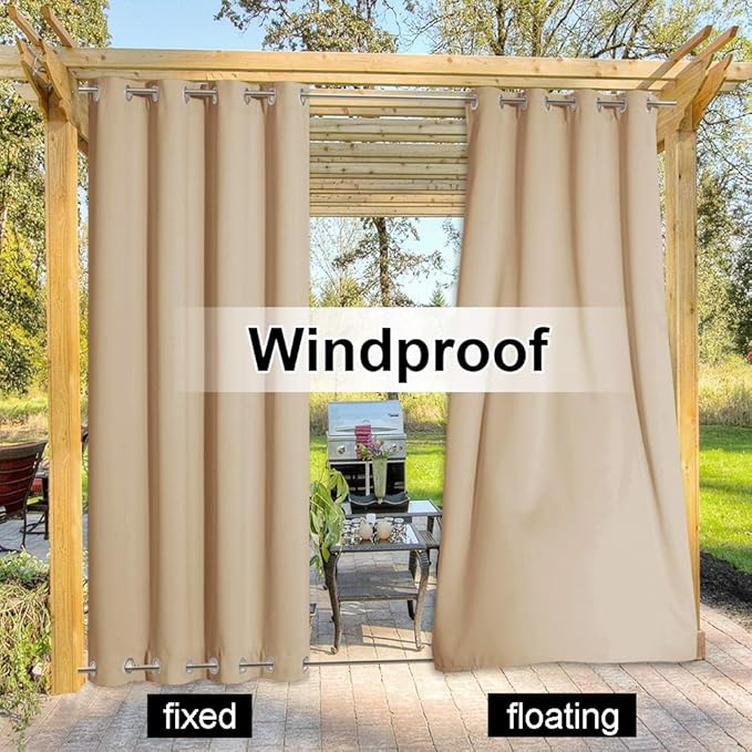 NICETOWN Outdoor Curtain for Patio Waterproof & Windproof, Thermal Insulated - Image 5