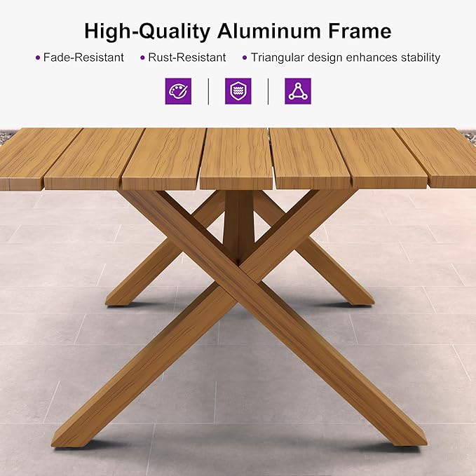 PURPLE LEAF 5 Pieces Oversized Square Outdoor Dining Set - Image 7
